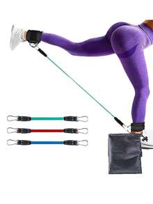 6pcs Ankle Resistance Bands Set - Leg And Thigh Training Equipment With Adjustable Straps, Durable TPE Material For Effective Workout - Black - View 1