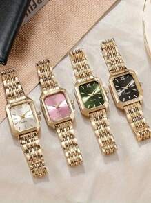Relojes de cuarzo para mujer, de diseño cuadrado, de moda y sencillos