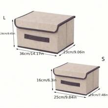 1pc Large Capacity Foldable Fabric Covered Storage Box With Dust Cover, For Organizing Coffee Capsules And Other Items