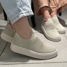 Women's Slip On Casual Miatto Sock Sneakers Easy Fit Ultra Light Comfortable Immediate Shipping - Beis - Ver 7