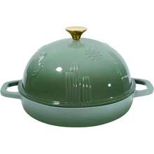 Flavehc Bread Oven Cast Iron Bread Dutch Oven  Cloche Lid For Bread Baking Darkcyan Enameled Cast Iron Bread Oven  Dome Lid For Sourdough, 9.8 InchGreen 8 InchGreen - Bildfarbe - View 1