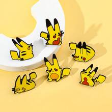 Pocket Monsters 1/6 Pcs Cartoon Anime Brooch Set Creative Pikachu Enamel Pin Jewelry Fashion Animal Metal Badge Backpack Clothing Accessories A Gift For Friends - One Size - View 8