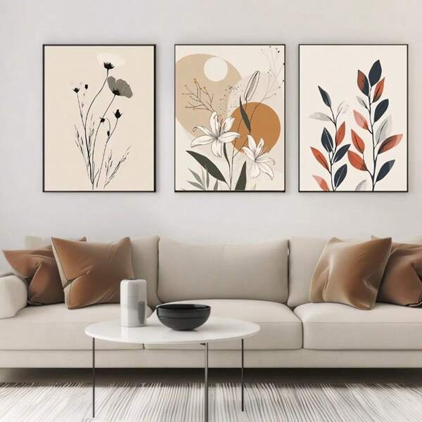 1pc Wall Arts Posters Modern Minimalist Botanical Suitable For Residential And Dormitory Walls, Living Room And Bar Decoration, Dining Room Or Bathroom, Room Decoration, Frameless High-Quality, Indoor/Outdoor Canvas Art, Frameless/Framed Canvas Art Frameless ,Wall Art With Frame