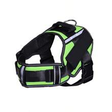 KOMMILIFE Einstellbares Nylon Hundegeschirr, personalisiert, reflektierend, atmungsaktiv, Hundegeschirr-Weste für kleine, mittlere und große Hunde, Hundegeschirr mit Namensschild