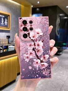 1 pieza Funda de teléfono a prueba de golpes con diseño de flor y rama seca, compatible con Apple, Galaxy, Infinix, Redmi, OPPO, VIVO, Realme