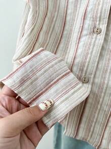 YUXIN Summer New Casual Fashionable Striped Regular Shoulder Loose Short Sleeve Blouse For Women