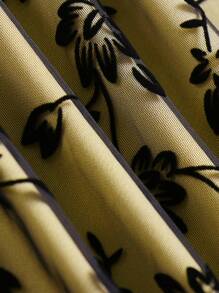 EARO 女士花卉植绒网眼优雅 A 字裙