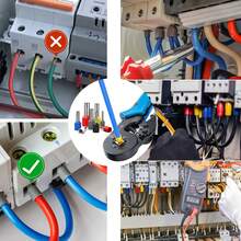 200 件 TEMINUO 线箍端子，箍连接器 16-10awg 1.5-6mm²，引线端子连接器，电线压接连接器绝缘箍引线端端子，适用于电气、工业、电源控制系统等。E1508 E2508 E4009 E6012 - 彩色 - 查看 7