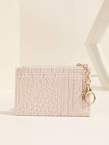 商务休闲女士拉链卡包，仿皮信用卡包，带多卡槽和身份证窗口钱包，适合女士 - 杏色 - 查看 6