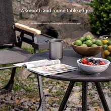 1pc Delicate Elevating Small Round Table, Foldable Portable Small Drinking Table, Essential Tools For Outdoor Travel, Outdoor Furniture For Outing, Camping, Picnic, Travel, Car Snack Desk, Patio Furniture For Garden, Living Room Sofa Side Table, Balcony Coffee Tables