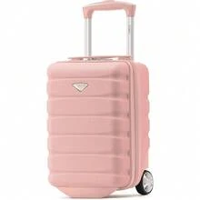 Lightweight 2 Wheel ABS Hard Case Suitcases Cabin Carry On Hand Luggage Approved For Over 100 Airlines Including British Airways, & Maximum Size For Ryanair 40x20x25cm - Pink - View 1