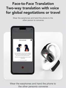 HYUNDAI HYUNDAI HY-Fit2AI Smart Earbuds, Ear Hook Style, Long Battery Life, 360° Surround Sound, High Sound Quality, AI Assistant, Virtual Companion, High-Definition Calling, Long Battery Life, Music, Sports, Office, Open-Ear Design