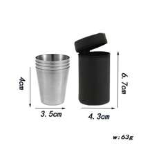 Customized Outdoor Mini Stainless Steel Shot Glass Set Of 4 Pcs, Portable Water Cup For Hiking, Camping, Bar, Restaurant, Suitable For Elders, Friends, Father's Day Gift