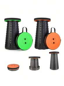 1pc Portable Folding Stool Made Of New PP Material, More Durable Telescopic Folding Stool, Suitable For Bedroom, Vanity, Fishing, Hiking, BBQ, Outdoor Activities, Foldable And Extendable Camping Stool For Adults Outdoor Fishing Hiking Gardening Travel BBQ