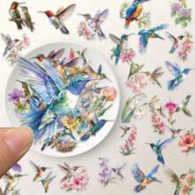 50Pcs Bird Stickers Transparent Stickers Aesthetic Stickers Colored Stickers Floral Stickers Vinyl Stickers Stickers For Water Bottle, Hydroflask, Guitar, Luggage, Phone, Case, Laptop, Skateboard, Gift