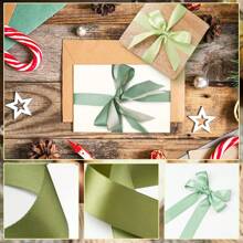 150 Meter 6 Pack grünes Satinband in verschiedenen Uni-Farben für Basteleien, Weihnachten, Geschenkverpackung, Hochzeit, Blumensträuße, Einladungen, Haarschleifen