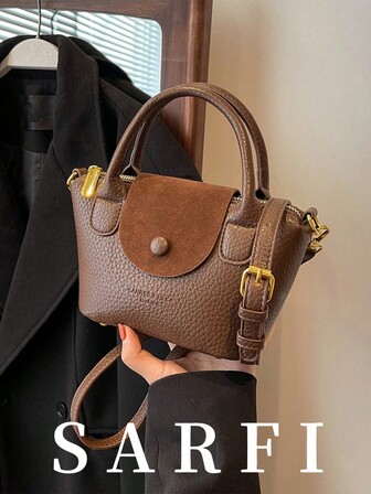 简约拼色女士手提包，轻巧实用的学院通勤单肩包，时尚复古风可调节肩带斜跨单肩包，高端时尚大气的单肩包，休闲精致的学院通勤休闲包，适合送朋友逛街约会出差商务使用