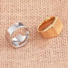 1pc Minimalist Casual Stainless Steel Geometric Pattern Ring, Mirror Finish Non-Fading Jewelry, Thumb / Knuckle Ring Suitable For Men Daily Wear