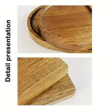 1/2pcs10.5inWood Tray Simple Design Service Tray Saucer Tray Kitchen Tray Perfect For Perfume, Fruit, Dried Fruit, Bread Cake, Dessert, Coffee Cup, Tea Cup, Drink Cup, Food 1/2pcs-Tray Wooden Food Tray Can Also Be Used For Home Decoration, Party Camping Party Festival, Wedding, Picnics, Outdoor Supplies Gifts