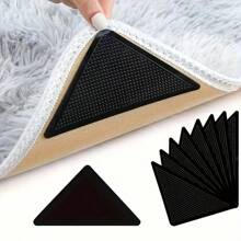 Clip antideslizante para alfombra, apto para fijación de alfombras en pisos de madera y baldosas, alfombra antideslizante de fibra acrílica reutilizable y lavable, cinta adhesiva de doble cara para alfombras con gran adherencia que mantiene las esquinas planas
