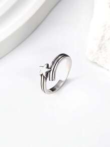1 Stück einfacher, einzigartiger 925er Sterling Silber Sternengucker Wickel-Ring, Schmuckgeschenk für Frauen