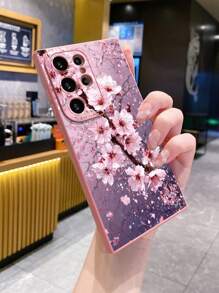 1 pieza Funda de teléfono a prueba de golpes con diseño de flor y rama seca, compatible con Apple, Galaxy, Infinix, Redmi, OPPO, VIVO, Realme