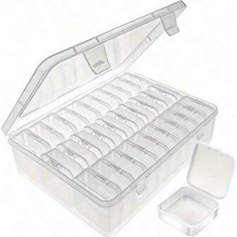 30 - Piece Transparent Plastic Storage Box Set - Portable Multifunctional Organizer, Suitable For Jewelry, Beads, Hair Accessories And Small Items Summer Storage Organizer Gift Back To School