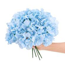1/5/10/250支仿真绣球花 - 丝绸绣球花，仿真植物，适用于家居、餐厅、客厅、户外花园装饰、插花、摄影道具，可用于秋季、春季装饰，可插花、花墙装饰、花环、新娘捧花、婚礼装饰、DIY花环材料、生日派对装饰、家居装饰配件、情人节等场合。 - 藍色 - 查看 4