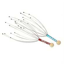 1 pieza Rascador y cabezal rascador de acero inoxidable, masajeador para el cabelludo con forma de pulpo para nutrir el cabello y aliviar la comezón, pequeño extractor de impurezas