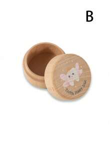 1 pieza, Caja de dientes de madera linda - Circular, Caja de recuerdos multiusos para guardar dientes perdidos, con cierre y diseño de diente divertido, Preservación de dientes | Decoración caprichosa | Talla decorativa, Maternidad, Baby Shower - Multicolor - Ver 11