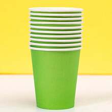 10 piezas de vasos de papel de colores desechables, vasos para bebidas frías, vasos de café, accesorios de fotografía adecuados para zumo o té, reuniones de oficina, viajes familiares, vasos de unicolor sin electricidad, celebraciones festivas, fiestas de cumpleaños, meriendas, fiestas en casa u oficina, decoración del hogar, del dormitorio, almacenamiento, decoración de jardín, con artesanía exquisita y combinación de moda - Multicolor - Ver 12