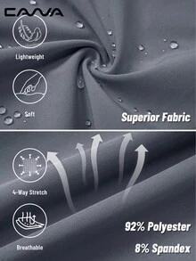 Cavva Damvattentäta sommarvattentäta snabbtorkande vandringsbyxor Justerbar hög midja Dragsko Elastiska ankelmanschetter 3 fickor med dragkedjor Utomhuscamping Löpning Dagligen Vardagligt - Mörkgrå - Visa 6