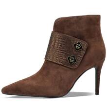 TDD Faux Suede High Heel Boots For Women Stiletto Botas Para Mujer Dress Comfortable Sexy Pointed Toe Elegantes Formal Prom Wedding Comfort Extra Wide Ladies Party Bootis