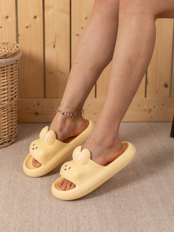 Women's Cute Cartoon Slippers, EVA Material, Soft & Lightweight, Adorable House Shoes, Couples & Family Matching, Suitable For Outdoor Wear