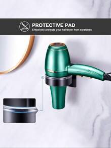 Soporte de pared para secador de pelo, organizador de baño para secador sin taladro, estante para plancha, tenaza, y otros utensilios de aseo