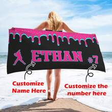Personalized Ice Cream Drip Baseball Beach Towel For Boys, Drip Beach Towel, Pool Towel, Baseball Softball Team Gift, Youth Baseball Gift Bathroom Decor Summer, Beach Mode On, Multi-Functional, Colorful For Anniversaries, For Valentine's Day, For Mother's Day, For Birthdays, For Father's Day, For Graduation, For Weddings, For Housewarming Travel Essentials Travel Accessories Beach Essentials,Sunny Journey