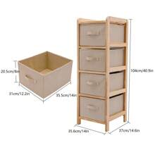 YUNRUX Organizer Box Opbergkast Dressoir met 4 Opbergdozen (Laden)