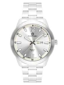 Reloj de Caballero Análogo de Alta Calidad con Movimiento Japonés - Diseño Elegante y Funcional  Este elegante reloj para caballero combina la precisión de un movimiento Quartz japonés de última tecnología con un diseño atemporal y sofisticado. Perfecto para el hombre moderno que valora la calidad y el estilo, este reloj es más que un accesorio, es una declaración de buen gusto.  Características destacadas:  Movimiento Japonés Quartz: Con una máquina de alta precisión, garantiza una medición exacta del tiempo, evitando retrasos o adelantos. La confiabilidad de los movimientos japoneses es mundialmente reconocida por su durabilidad y exactitud.  Diseño Análogo: Presenta una esfera clara y legible con números romanos o índices discretos, lo que le da un toque clásico y elegante que se adapta tanto a eventos formales como casuales.  Correa de Alta Calidad: La correa de este reloj está fabricada con materiales premium. - Plateado - Ver 1