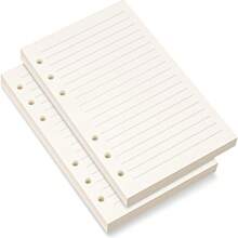 1 Pc/2 Pcs A5 A6 A7 Refills Lined Paper, White/Brown Refillable Paper For 5x7 Journal Notebook Inserts 80 Lined Pages Back To School