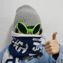 1pc Fashionable & Unique Green Alien Shaped Fashion Glasses