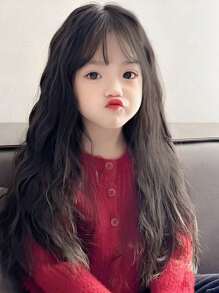 Extensiones de cabello rizado de 3 piezas con patrón de onda de agua y rizado grande para peluca de cabello largo de niños