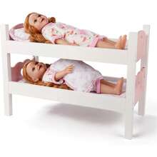 BABESIDE Wooden Baby Doll Bunk Bed For 12-18 Inches Dolls, Detached Baby Doll Crib With Baby Doll Sleep Bedding, Baby Doll Accessories Furniture Fit Newborn Dolls Boys&Girls