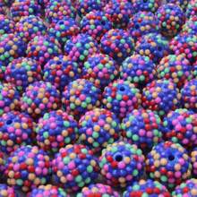 Fashion 18x20mm 10/20pcs Pack Mix Colorful Custom Confetti Color Resin Rhinestone Ball Beads For DIY Beadable Pen Keychain Chunky Bubblegum Necklace Bracelet Jewelry Making