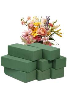 2pcs Square Or Round Floral Foam Bricks, Suitable For Fresh And Artificial Flower Arranging, Dry And Wet Flower Foam, Applicable For Wedding, Aisle Decor, Party Decoration And Florist