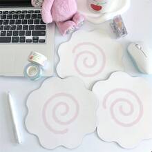 Tappetino da tavolo a forma di fiore, bellissimo tappetino per mouse con design a forma di pesce, fondo in gomma antiscivolo, semplice decorazione per ufficio