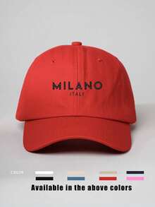 1顶印有“米兰，意大利”字样的可调节棒球帽，户外防晒休闲帽，适合春秋季旅行、海滩，Y2K风格，年轻人适用 - 棒球帽 - 查看 9