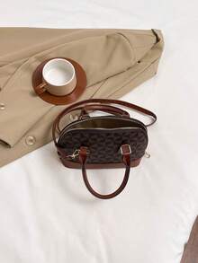 女士时尚简约手提贝壳包简约流行单肩包休闲斜挎包女士送给妈妈的礼物 - 咖啡 - 查看 8