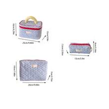 Bolsa de cosméticos con cremallera de tela suave con forma de corazón de color azul en polvo, bolsa de almacenamiento dulce para maquillaje, artículos de tocador, hogar, viaje, mujer