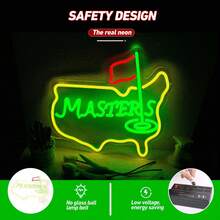 1PC Masters Neon Sign, Hanging Neon, USB Interface, Adjustable LED Lights, Light Strip Design, Acrylic Backboard, Bar, Home, Holiday Decoration, Birthday, Holiday Gifts - Masters - View 3