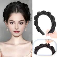Vintage geflochtener gewebter Turban Haarband, Knoten-Stil Damen Kopfschmuck, vielseitig für Dates, Hochzeiten, einfaches volumiges Haarstyling, Haarband, Haarreifen